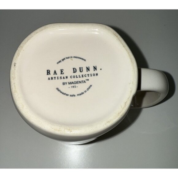 Rae Dunn "PEACE" Ceramic Coffee Tea Mug Cup White Red Christmas Holiday - Picture 5 of 5